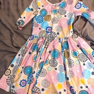 DDS 5/6 Ballerina Twirl Dress Blue Yellow Pink Swirls